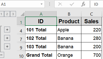 Group and Summarize with Subtotal Feature