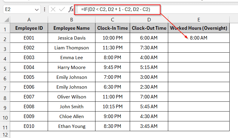 How To Calculate Time Difference in Overnight Shifts (Avoiding Negative Values)