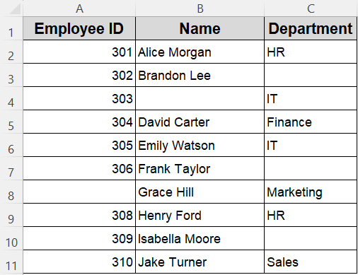 Clean Rows That Contain Any Blank Cells with VBA