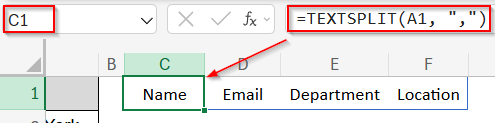Utilize the TEXTSPLIT Function (Excel 365/2021)
