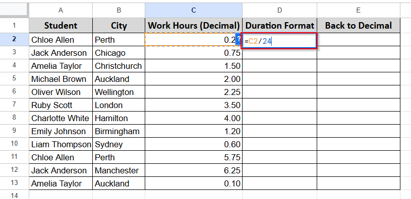 Conversion Between Number and Duration