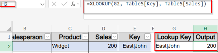 Use XLOOKUP Function with Concatenated Helpers