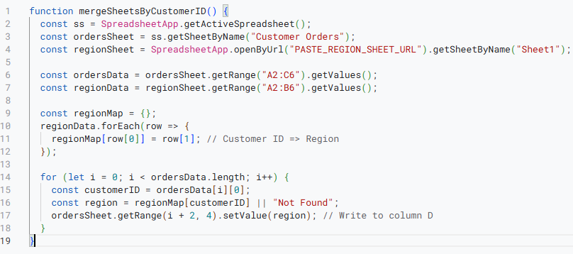Automate Sheet Merging with Google Apps Script
