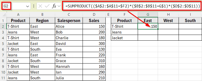 Alternative to SUMIF: SUMPRODUCT for More Control