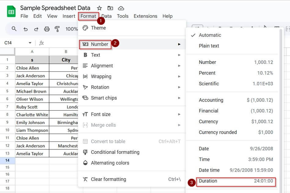 Conversion Between Number and Duration