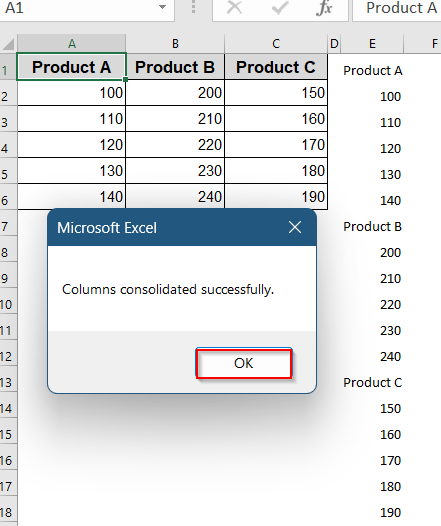 Use VBA to Consolidate Columns Automatically