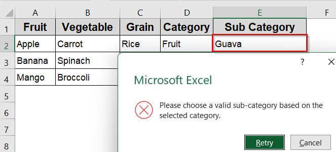 Try Custom Data Validation Formula (Advanced Logic)