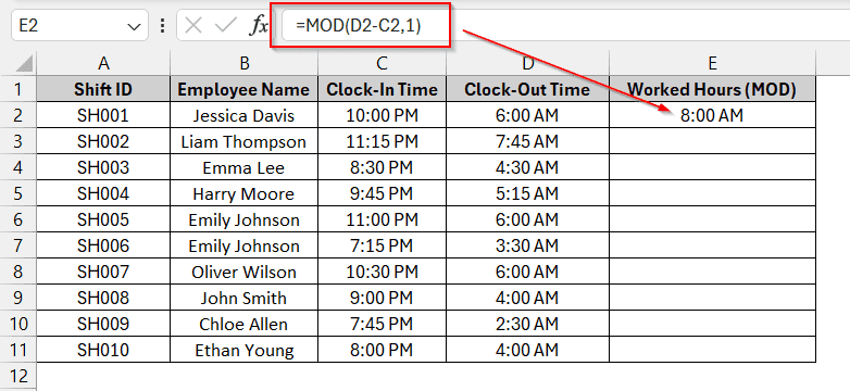 How To Calculate Time Difference in Overnight Shifts (Avoiding Negative Values)