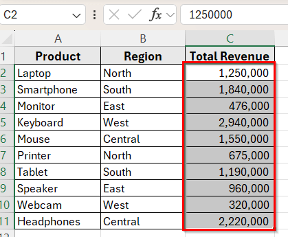 Format Numbers Instantly Using the Comma Style Button