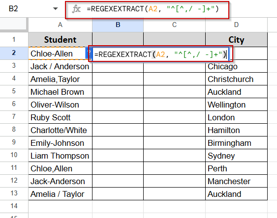 Use the REGEXEXTRACT Function