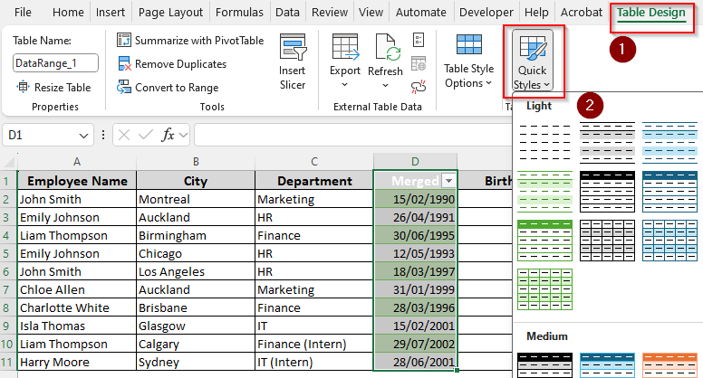 Transform Number Columns into Dates with Power Query
