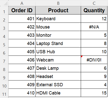 Delete Rows with Error Values Using VBA