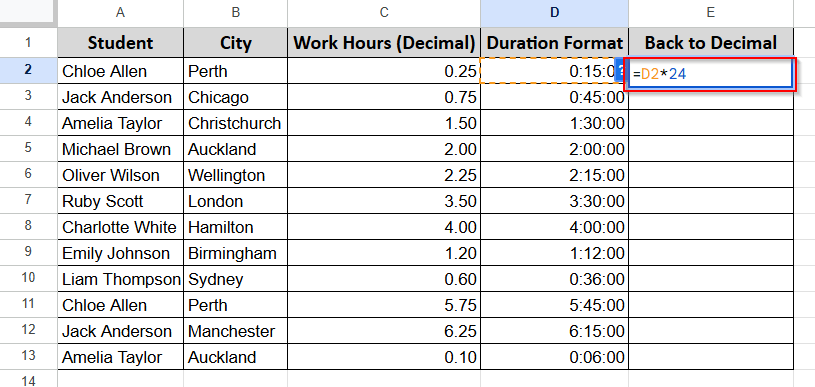 Conversion Between Number and Duration