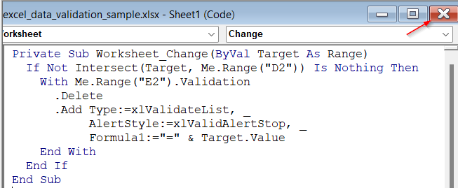 Automate using VBA for Dynamic Validation