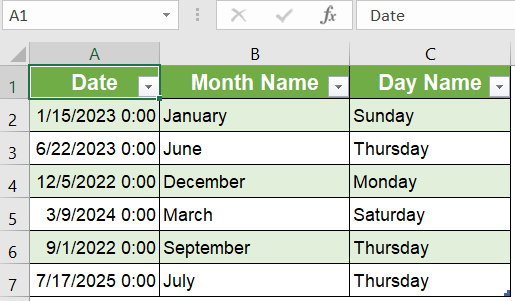 Extract Month and Day Using Power Query