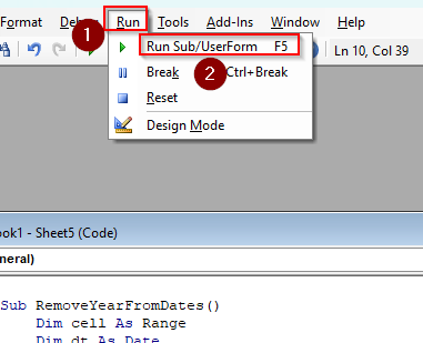 Get Rid of Years with a VBA Macro