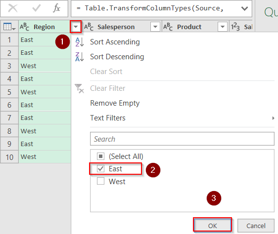 Apply Power Query to Filter Large Tables with Multiple Criteria