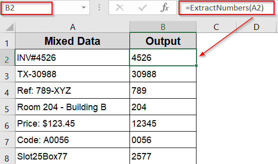 Use VBA to Extract Numbers From a Cell Automatically