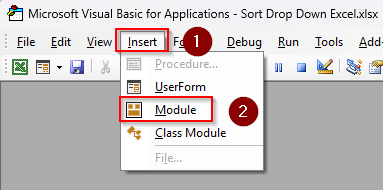 Sort Drop Down with Custom VBA Macro