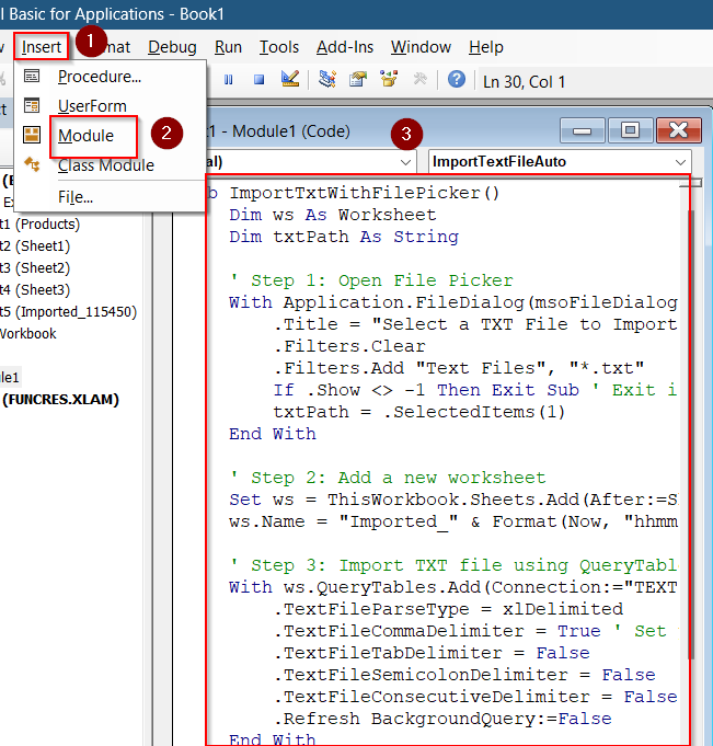 Apply VBA to Auto-Convert Text to Excel on Demand