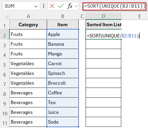 Sort a Drop-Down List Alphabetically Without Rearranging Your Data