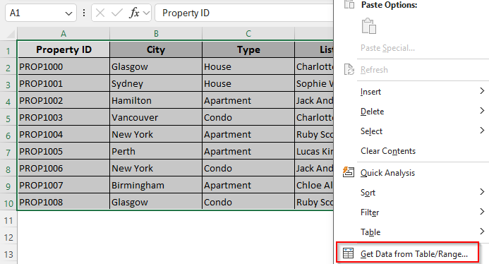 Transpose Table with the Power Query Tool