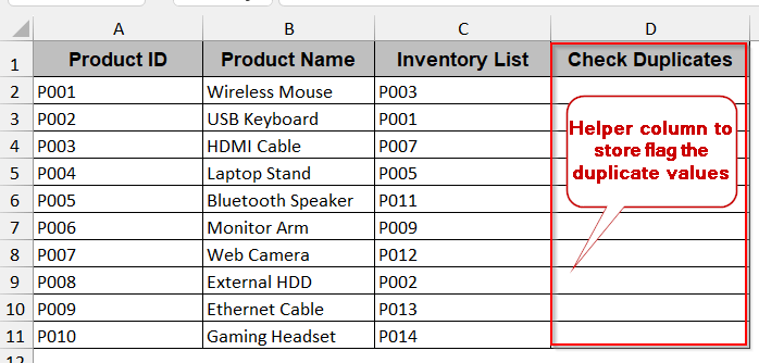 Identifying Duplicates Within the Same Sheet