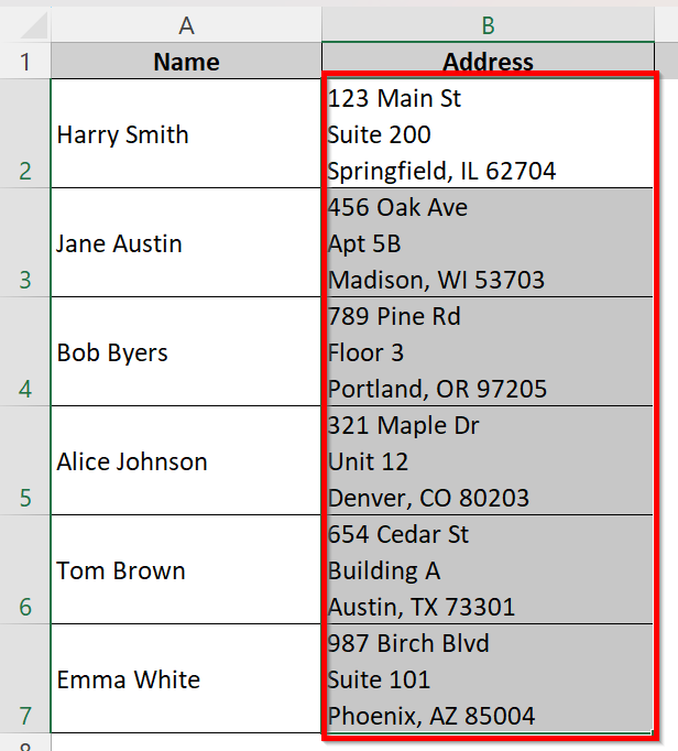 Use Find and Replace Tool to Remove Line Breaks in Excel