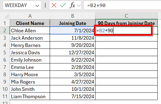 Basic Date Addition Using a Simple Formula