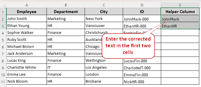 Extract Texts Before Characters Using the Flash Fill Feature