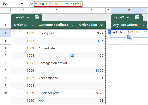 Count Cells That Contain Specific Text (Partial Match)