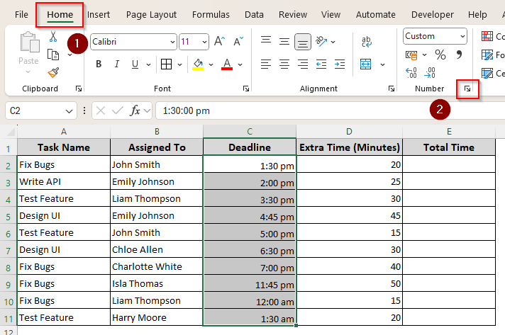 Format Your Dataset First According to Excel Time Format