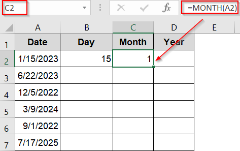 Use DAY, MONTH, and YEAR Functions to Extract Date Parts