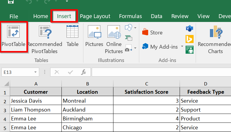 Split the Excel Sheet into Multiple Worksheets using PivotTable