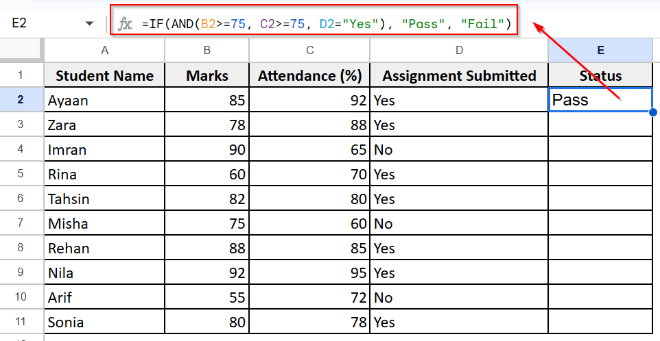 Combining IF and AND Functions