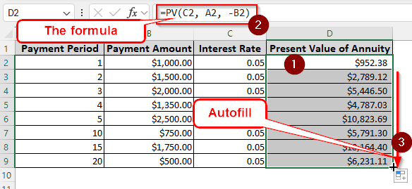 Calculating the Present Value of Annuity Using the PV Formula