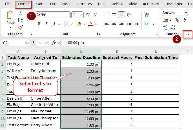 Inserting Time Values in the Correct Format