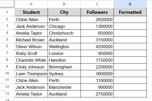 Changing to Custom Number Format