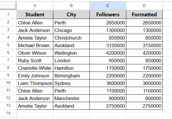 Changing to Custom Number Format