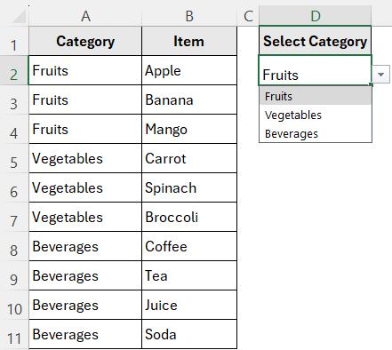 Use Named Ranges with INDIRECT for Classic Dependent Drop-Downs