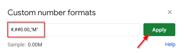 Changing to Custom Number Format