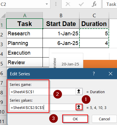 Create a Gantt Chart Timeline in Excel