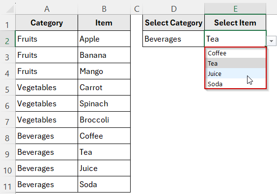 Use Named Ranges with INDIRECT for Classic Dependent Drop-Downs