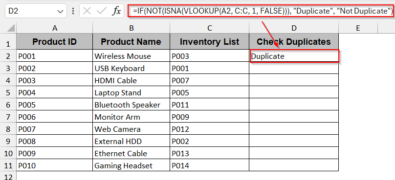 Identifying Duplicates Within the Same Sheet
