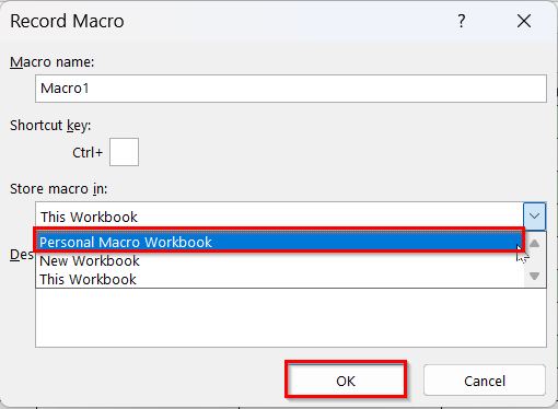 Creating Personal Macro Workbook (Personal.xlsb) in Excel