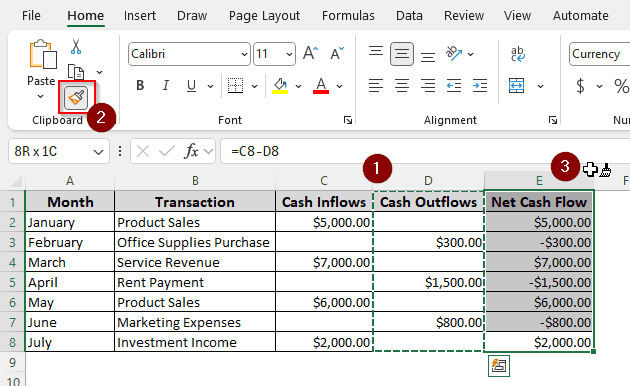 Creating a Cash Flow Diagram Using Net Cash Flow