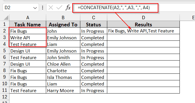 The CONCATENATE Function