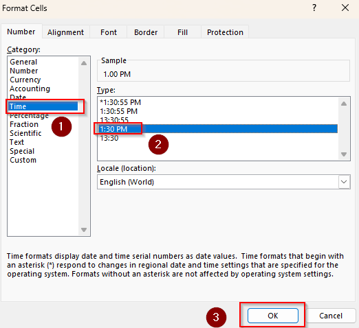 Format Your Dataset First According to Excel Time Format