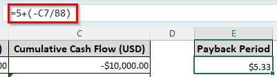 Calculating Payback Period with Uneven Cash Flows in Excel