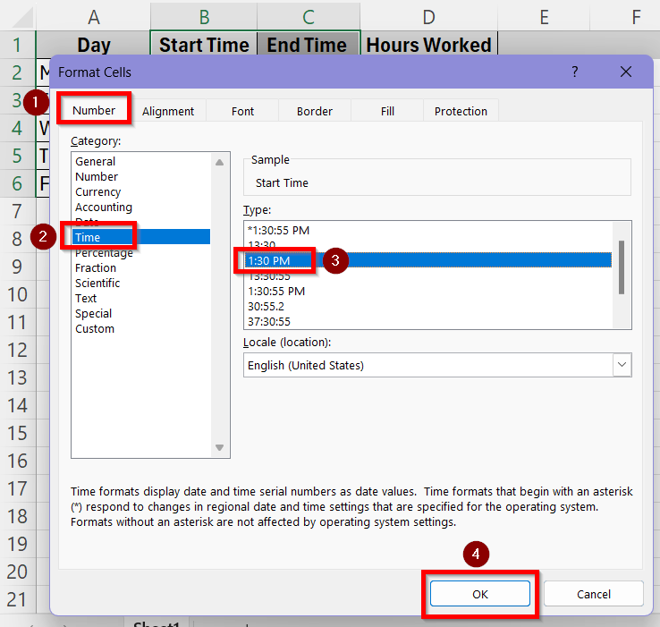 Prerequisite Task: Enter Time in The Correct Format in Excel